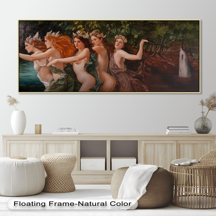 The Enchanted Procession – Mythological Forest Nymphs Oil Painting