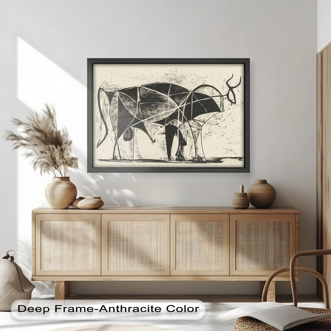 The Bull by Pablo Picasso – Minimal Abstract Oil Painting