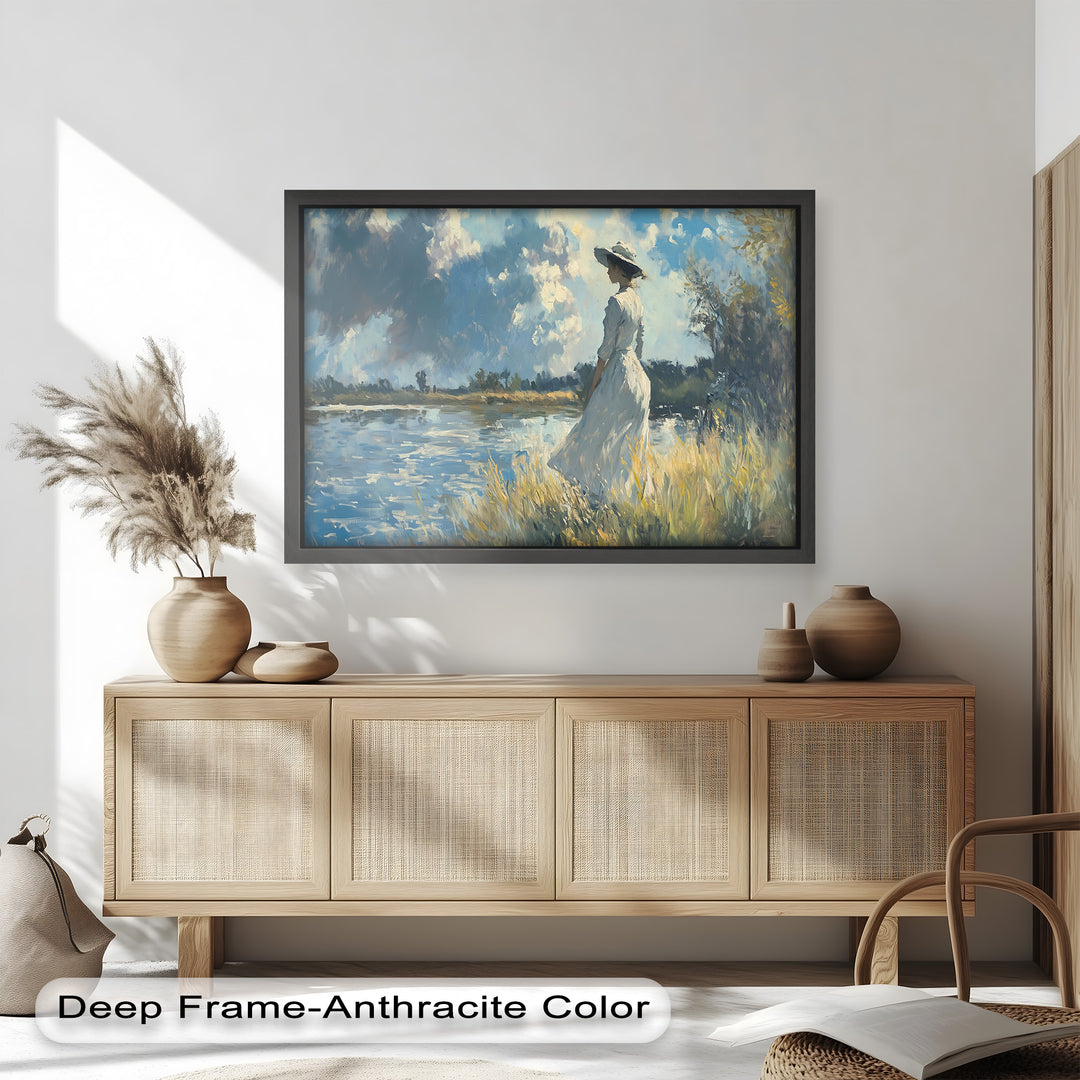 Lady by the River – Impressionist Oil Painting