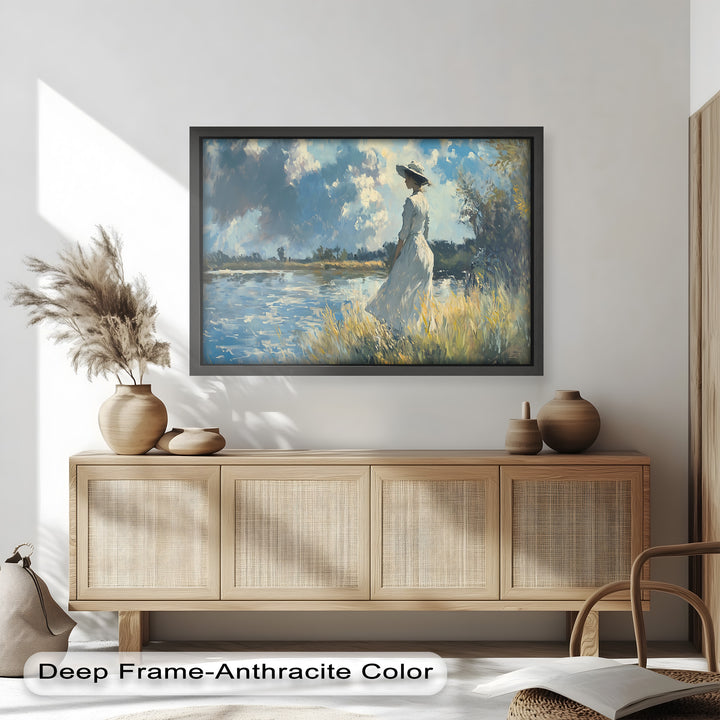 Lady by the River – Impressionist Oil Painting