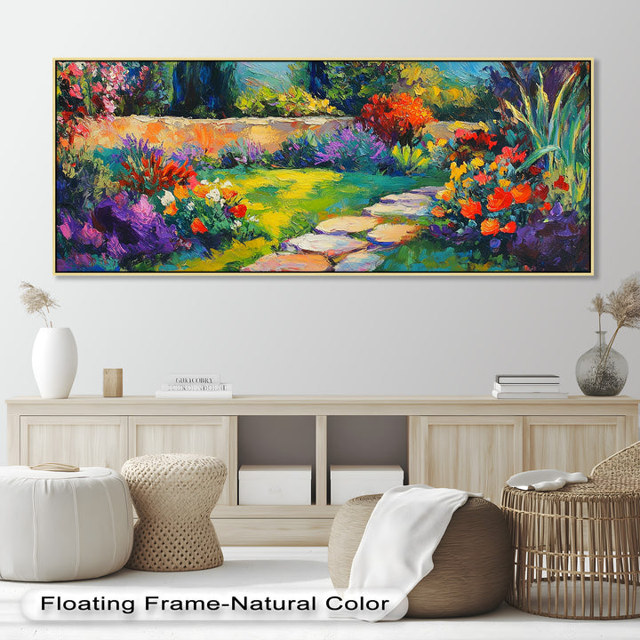 Sunlit Garden Path – Colorful Impressionist Oil Painting