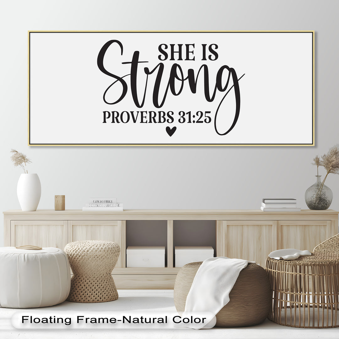 She Is Strong – Proverbs 31:25 Bible Verse Oil Painting