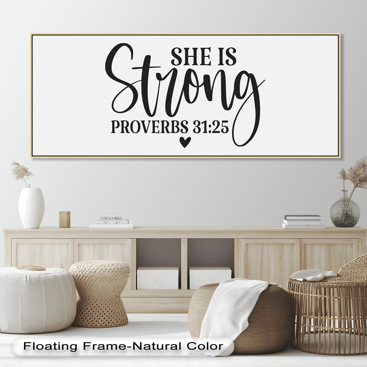 She Is Strong – Proverbs 31:25 Bible Verse Oil Painting