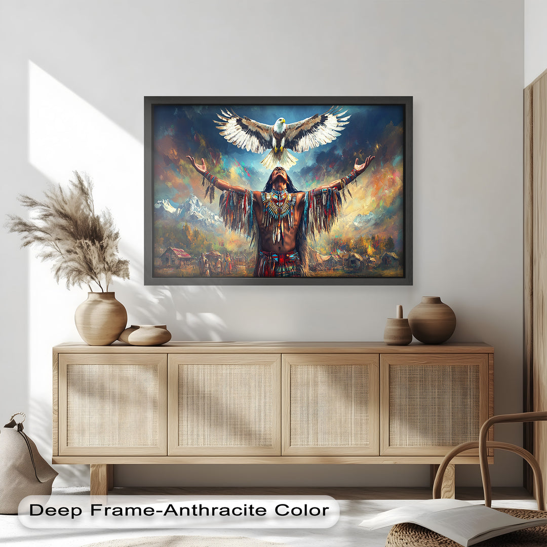 Call of the Sky – Native Ceremony Oil Painting