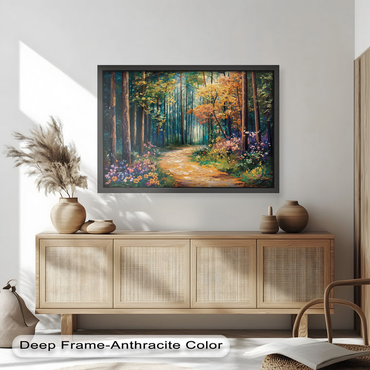 Colored Autumn Forest – Vibrant Oil Painting
