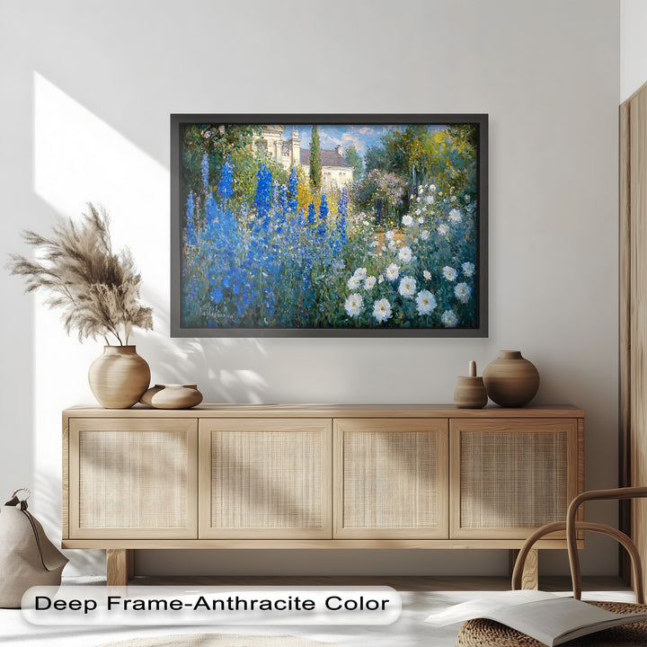 Blue Delphinium - Impressionist Oil Painting