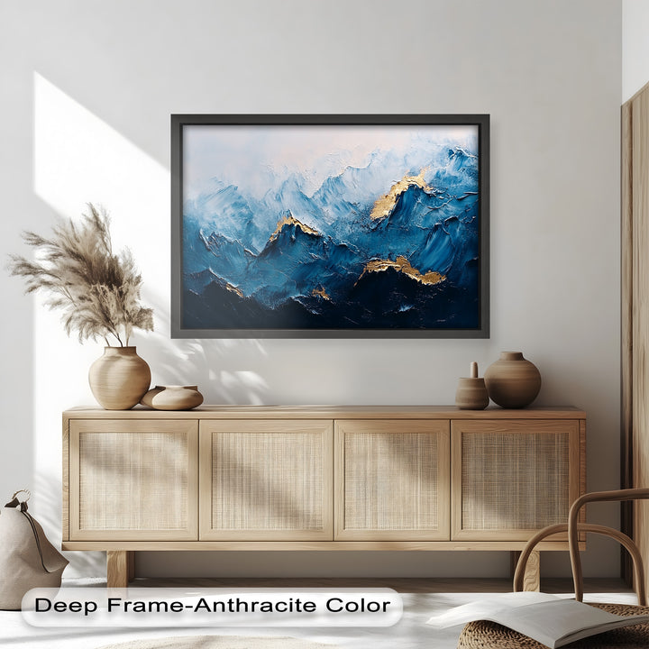 Blue Ridge Art – Abstraktes Berg-Ölgemälde