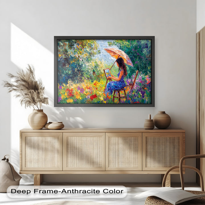 Colorful Garden Scene – Impressionist Oil Painting