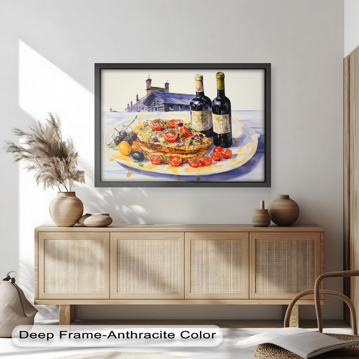 Tuscan Table – Rustic Lasagna and Wine Still Life Food Painting