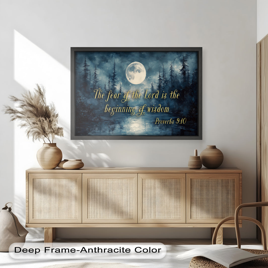 Proverbs 9:10 – The Fear of the Lord Bible Verse Oil Painting