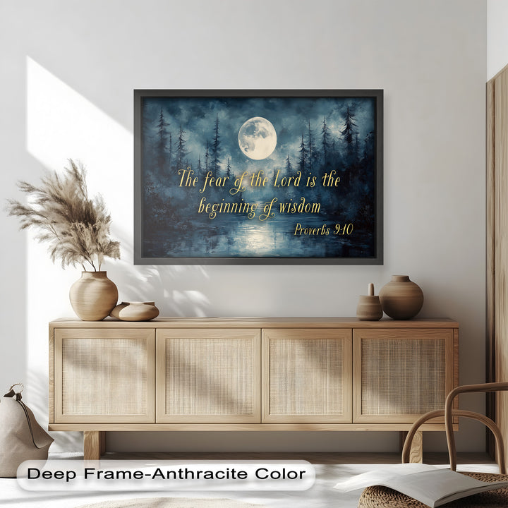 Proverbs 9:10 – The Fear of the Lord Bible Verse Oil Painting