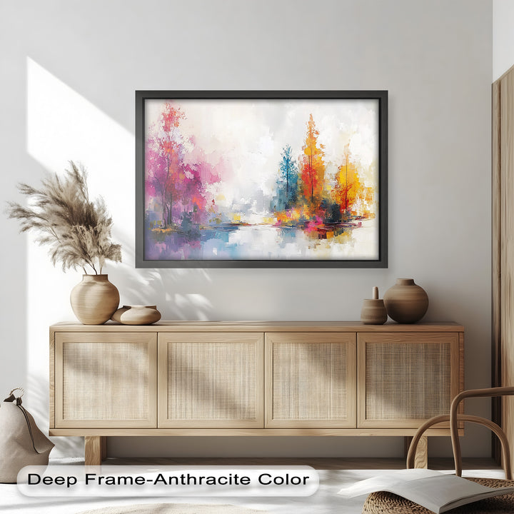 Brush Stroke Abstract Modern Art – Framed Contemporary Oil Painting