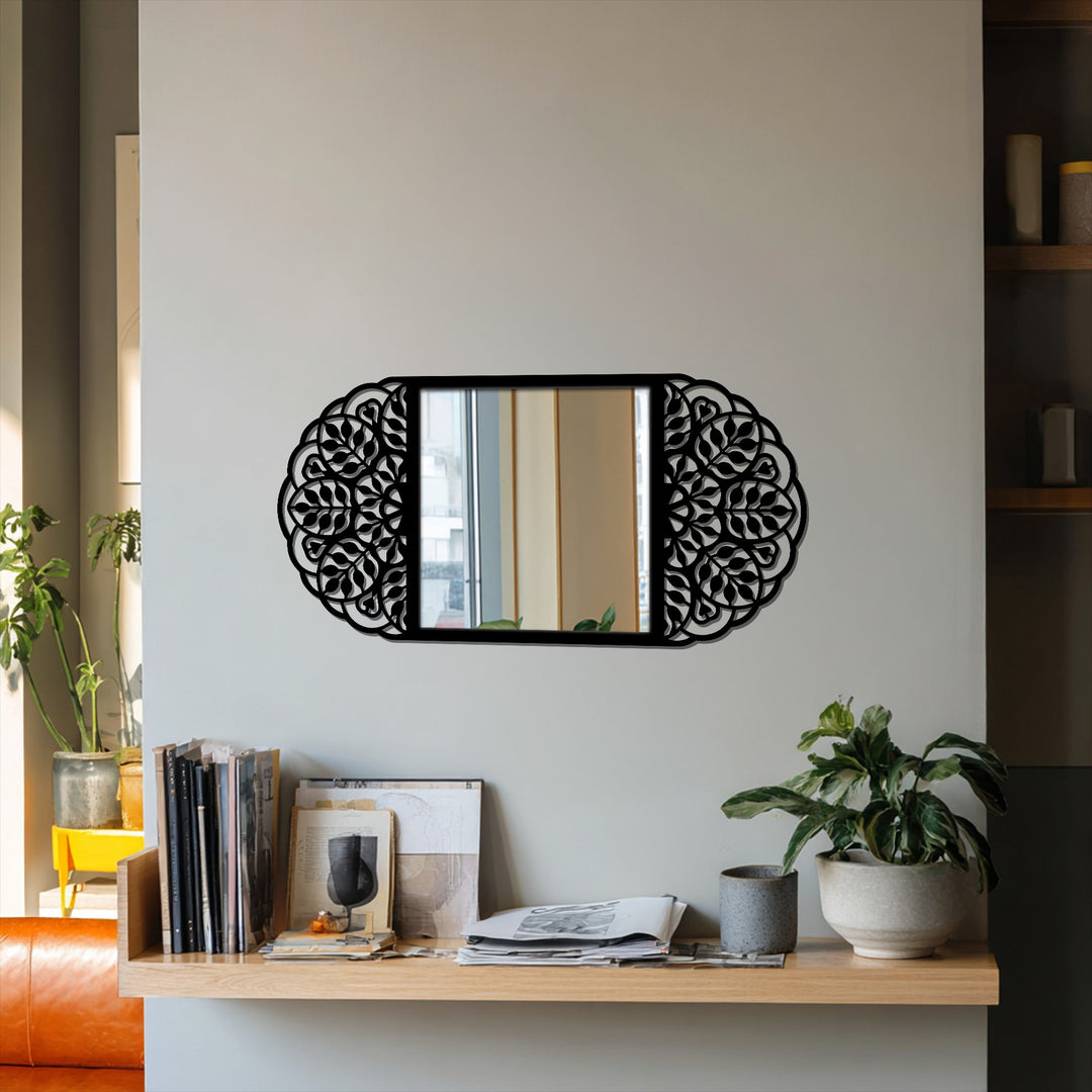 Llave griega redonda decorativa Espejo De Pared – Decoración de pared con espejo clásico moderno