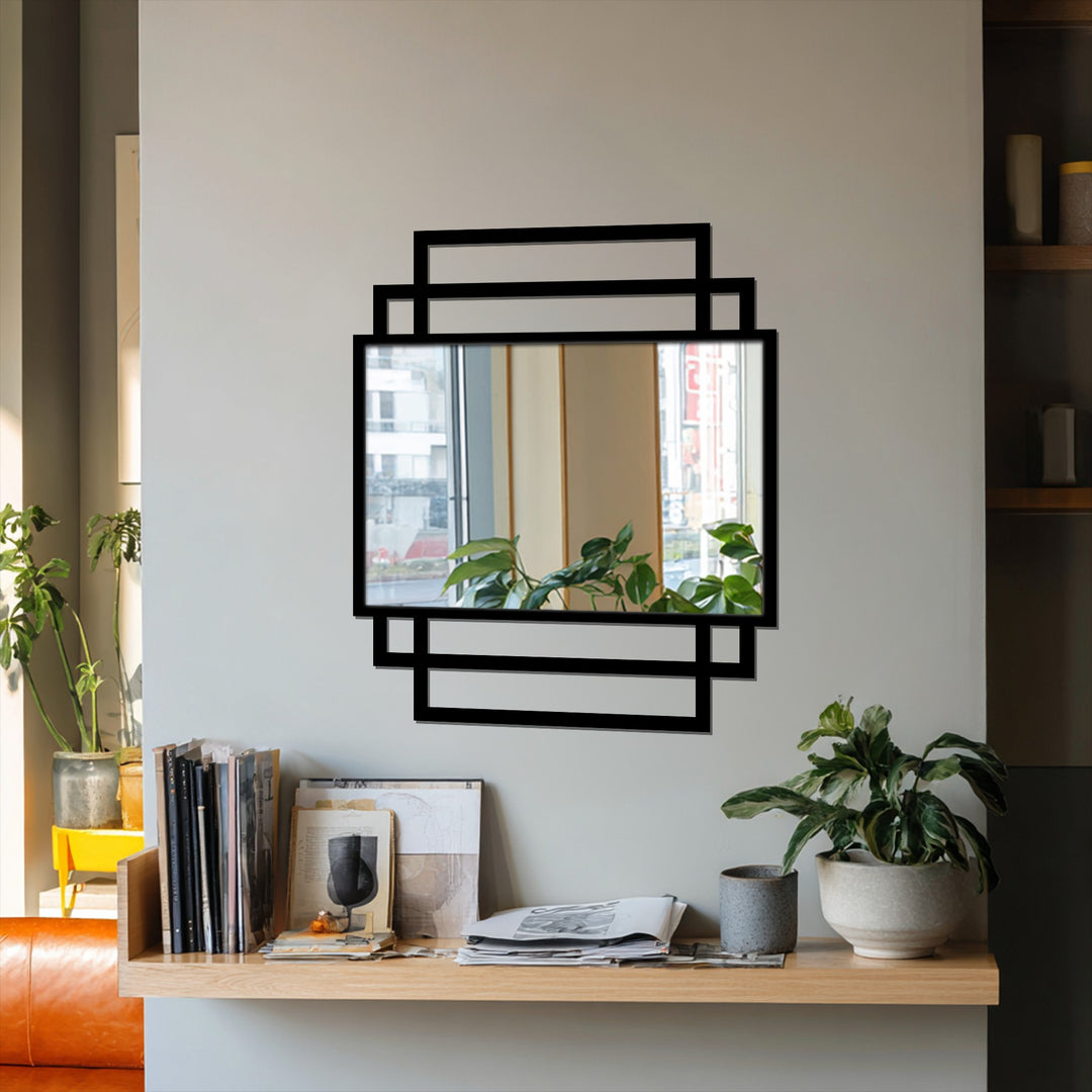 architectural metal wall mirror