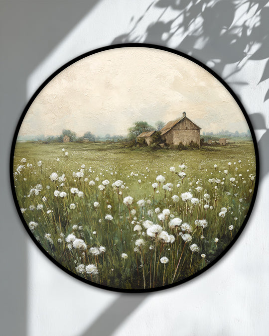 Gallery-worthy finish of the rustic barn round canvas print highlights the best canvas prints of the nature landscape wall art.