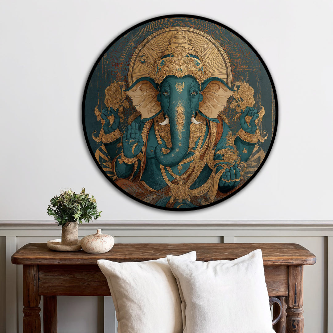 teal spiritual wall artwork