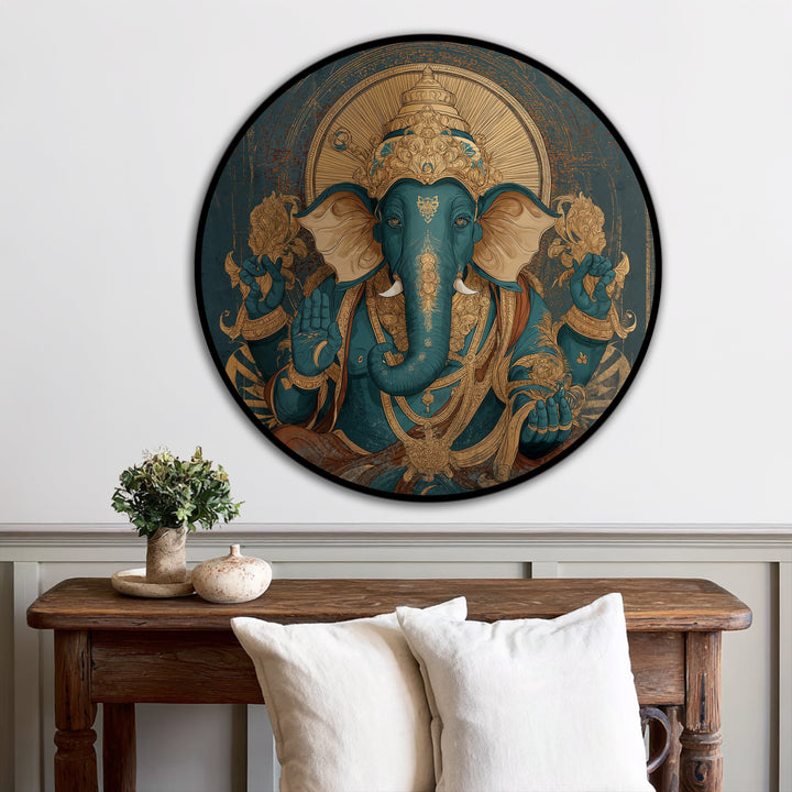 teal spiritual wall artwork