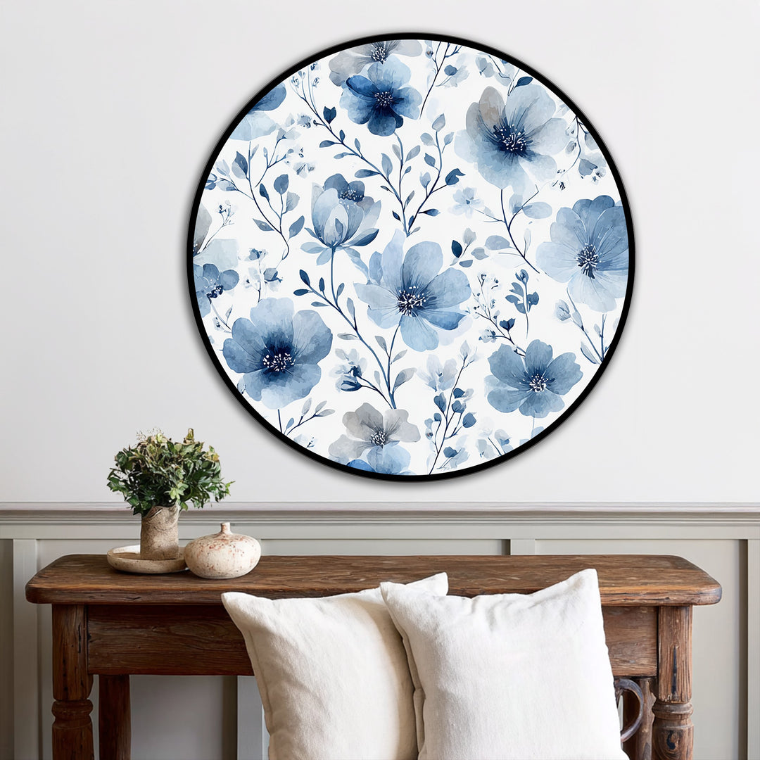 soft pastel blue flower artwork