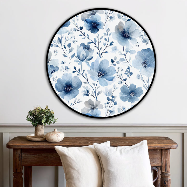 soft pastel blue flower artwork