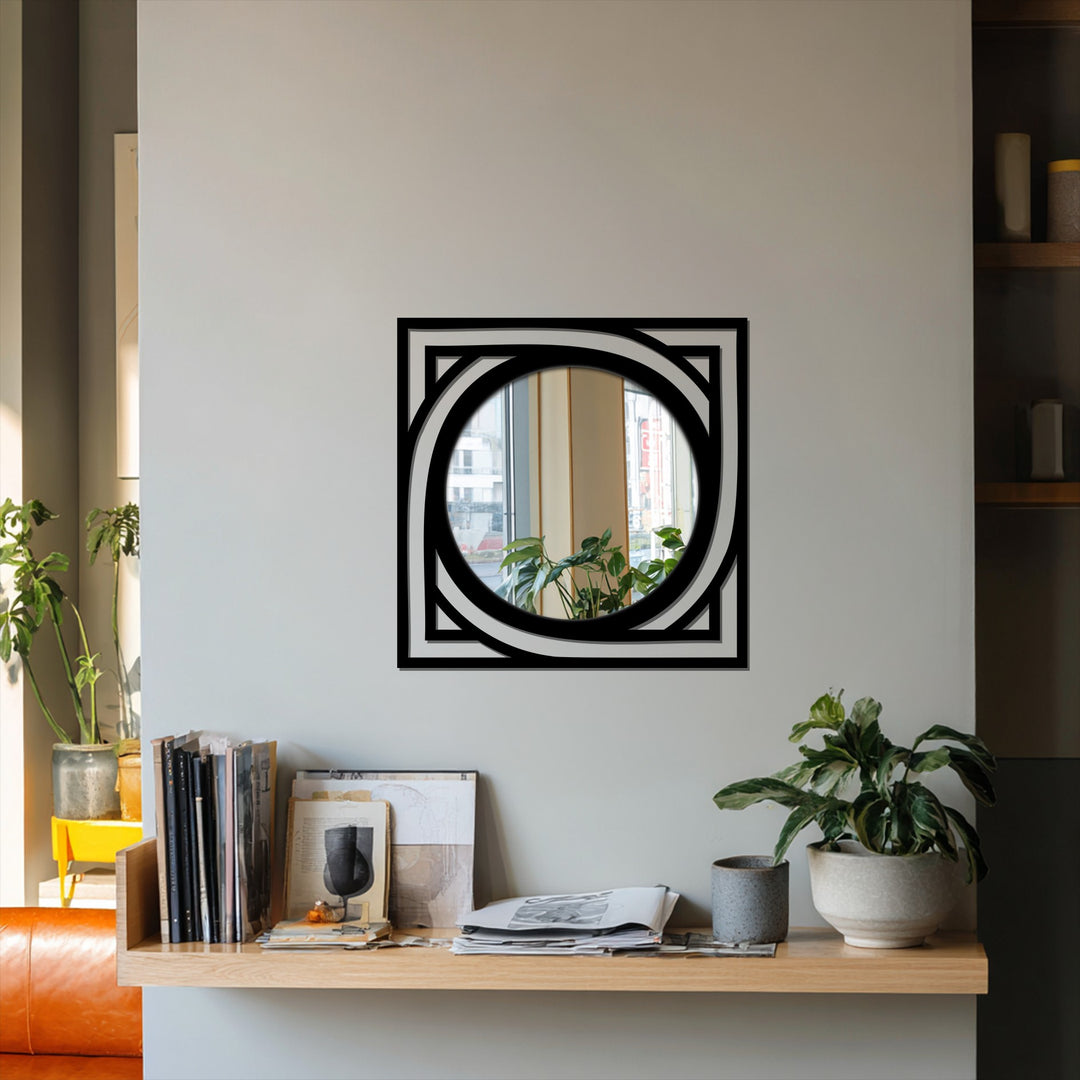 Modern geometric mirror wall decor