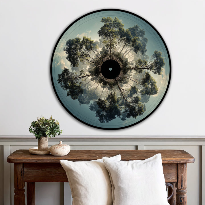 circular landscape oil painting
