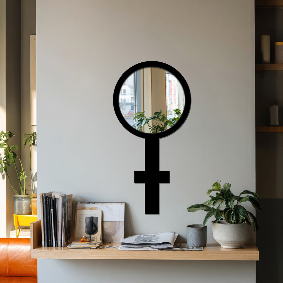 Exploring the abstract quality of this symbolic floor mirror, the design playfully distorts space, presenting a fresh approach to decorating with wall mirrors.
