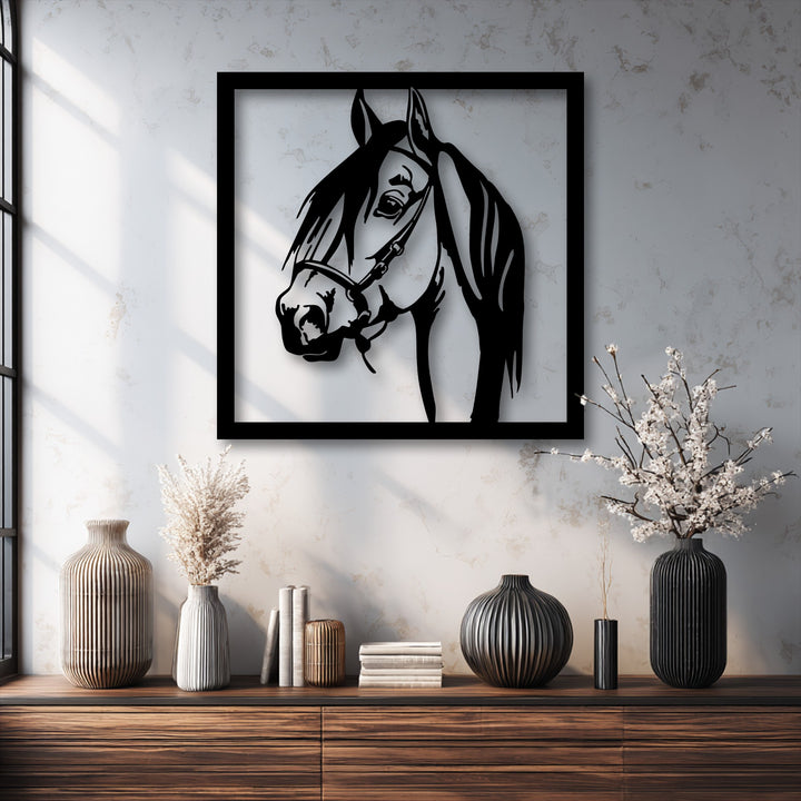 The varied surface textures, from the subtle wall to the smooth unique metal wall art, and the ribbed ceramic vases, create visual depth.