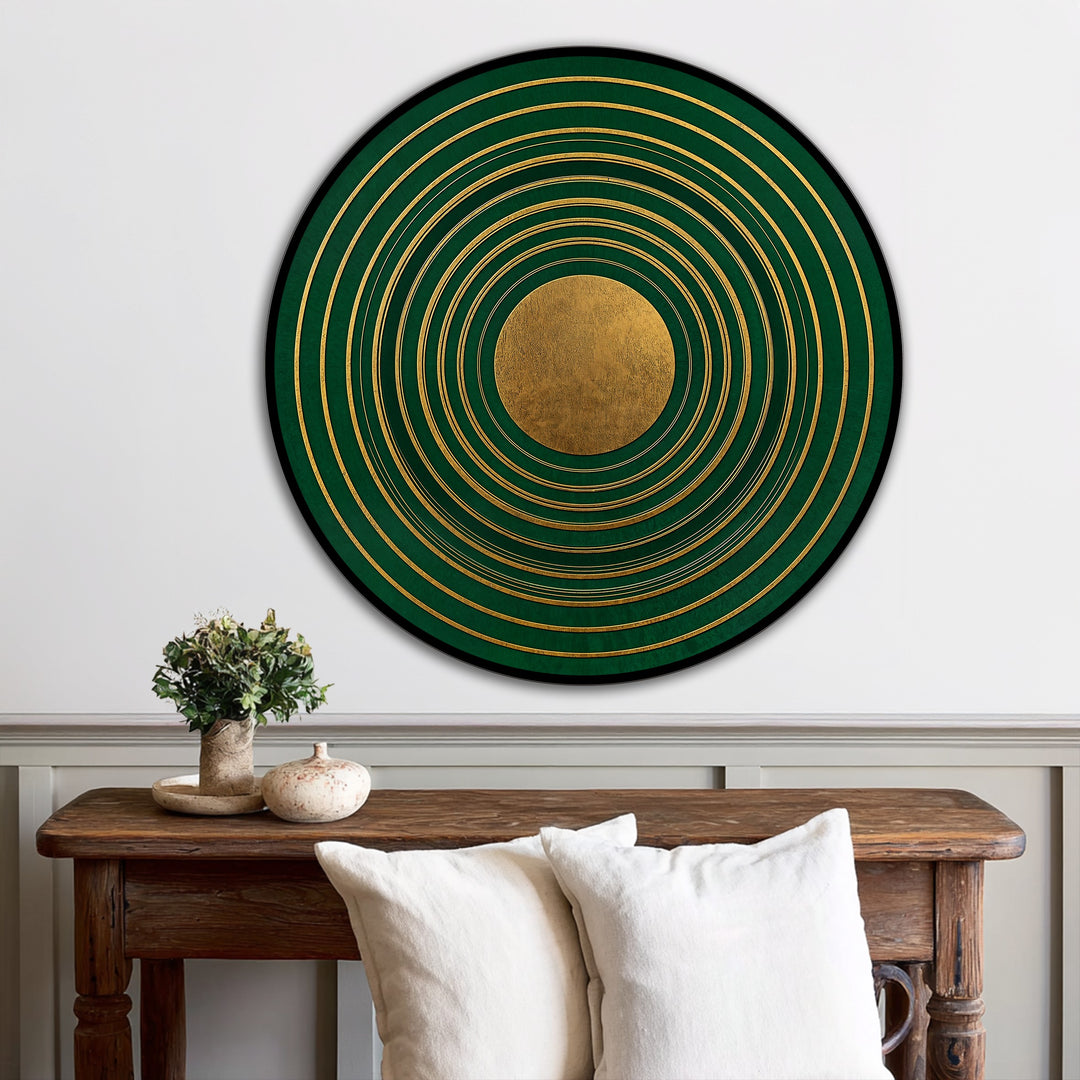gold ring pattern round painting