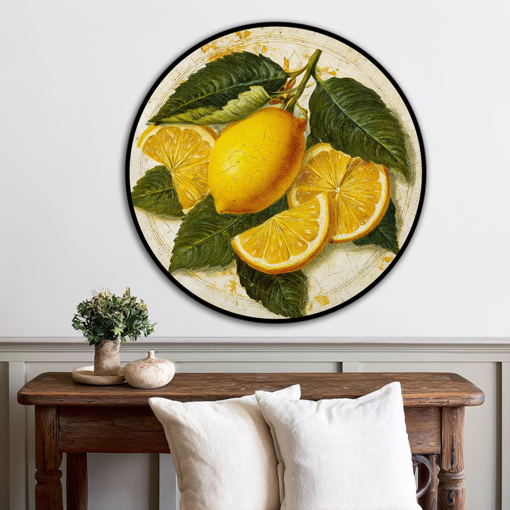 rustic fruit round wall art