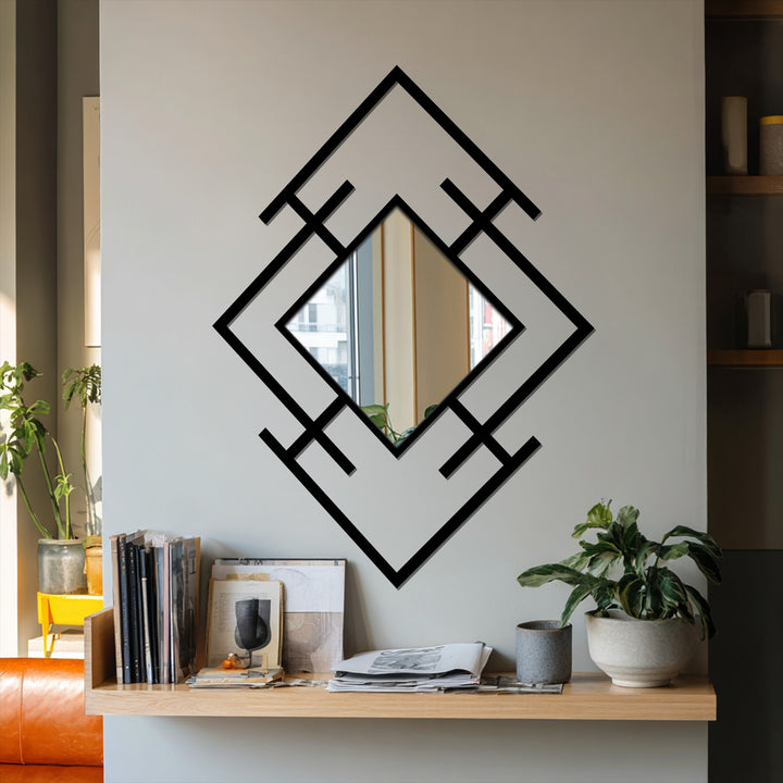 Modern metal diamond mirror