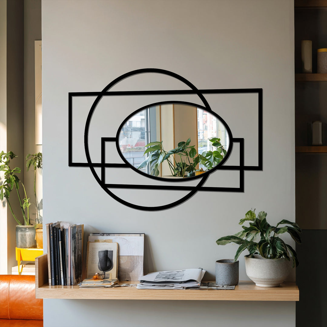 Intersecting circle and frame mirror