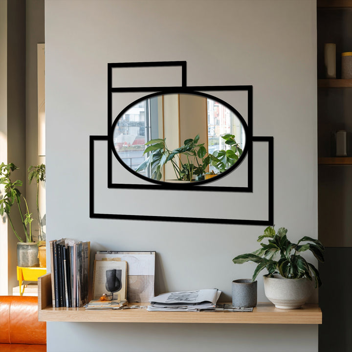 Contemporary overlapping shape mirror