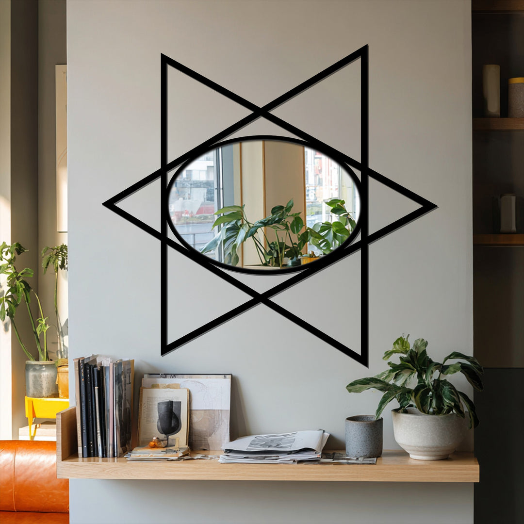 Contemporary six-point star mirror