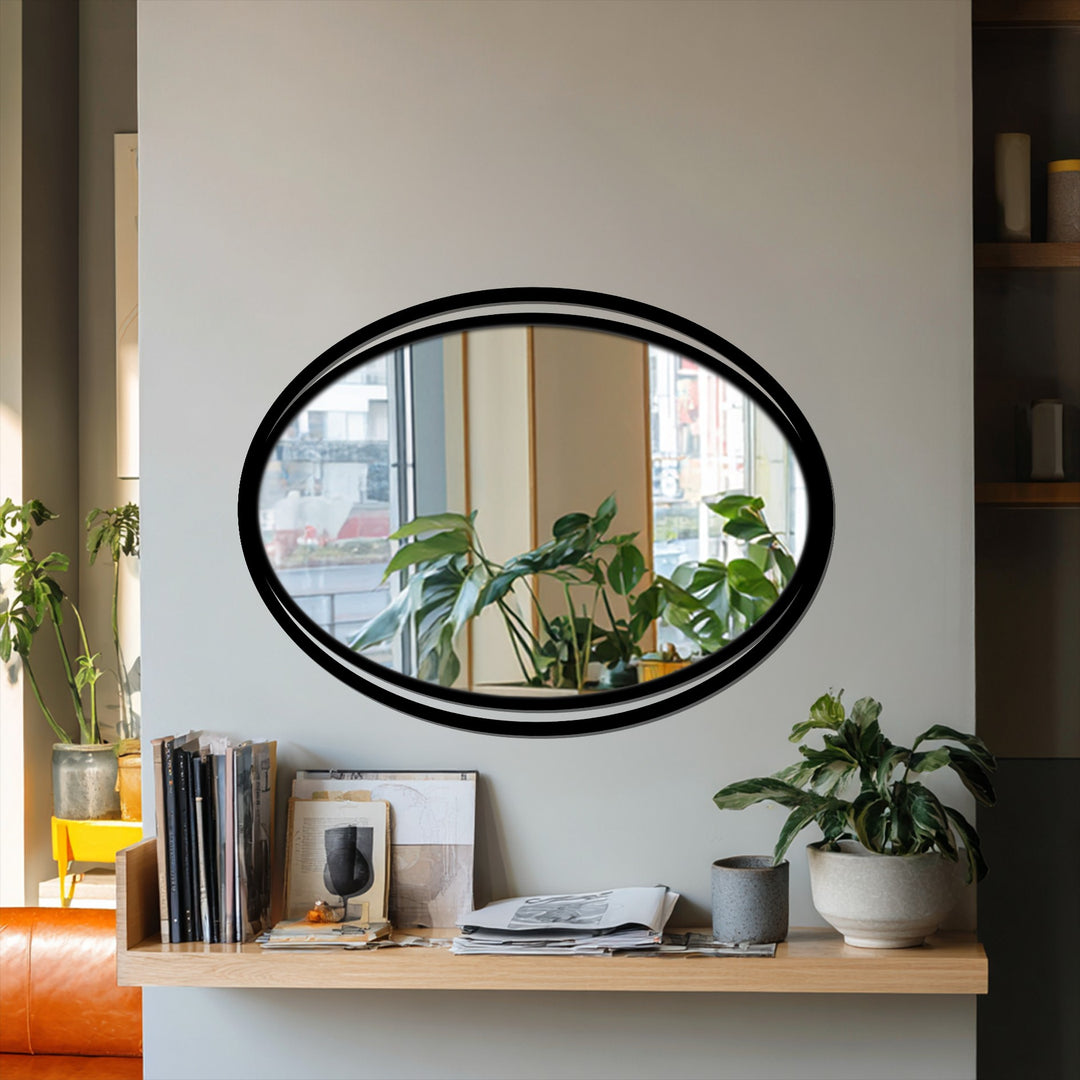 Minimalist Oval Wall Mirror with Clean Edge Frame