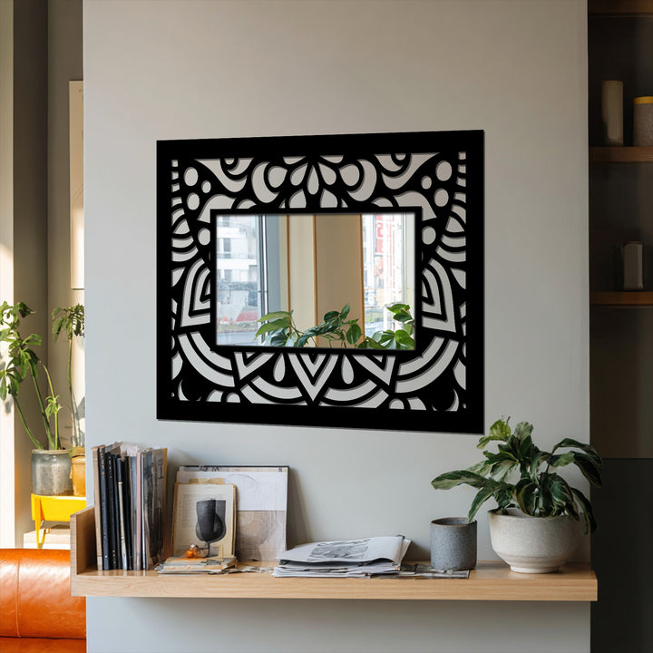 contemporary metal frame mirror