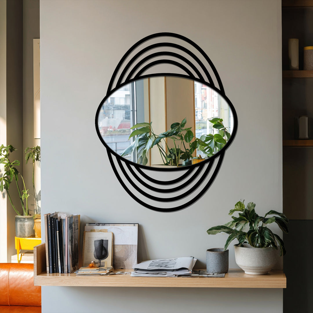 Layered triple arc oval mirror