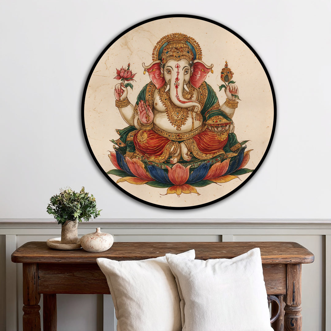 hindu spiritual circular wall art