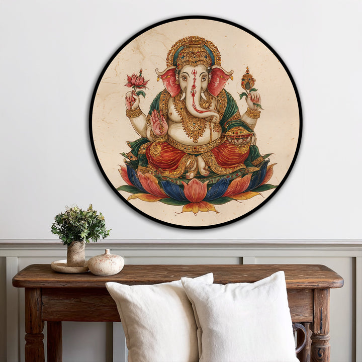 hindu spiritual circular wall art