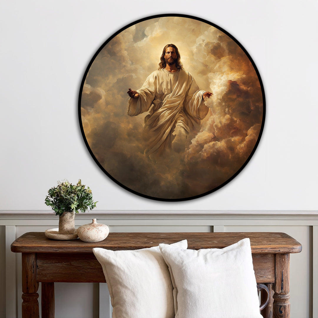 round spiritual oil painting