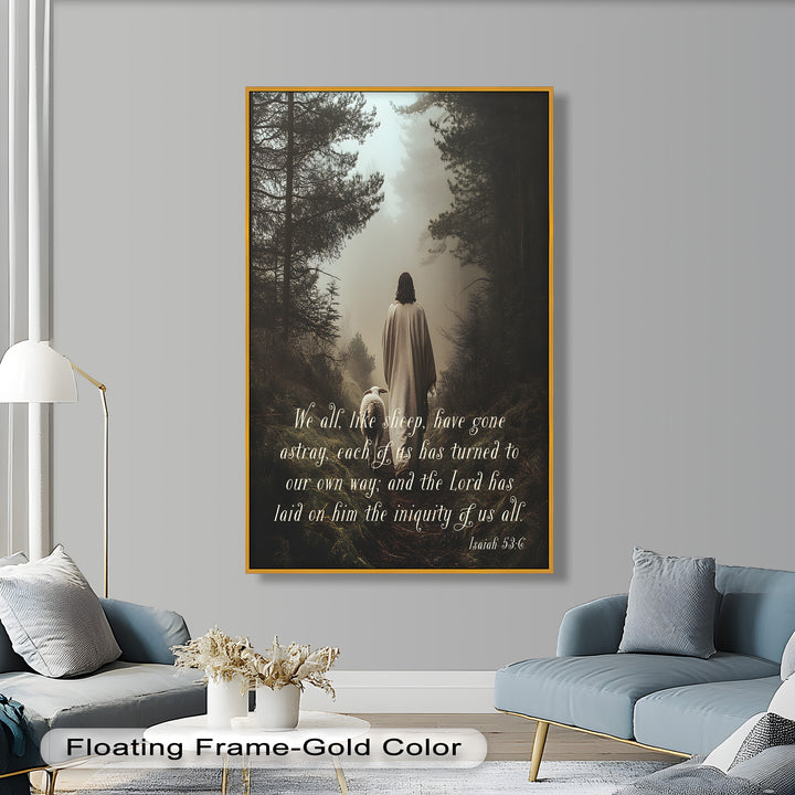Divine Guidance – Jesus and the Lost Sheep Inspirational Print
