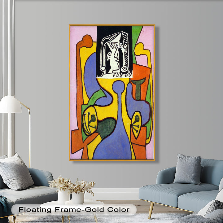 The Mask of Form – Bold Geometric Expression Picasso Oil Painting