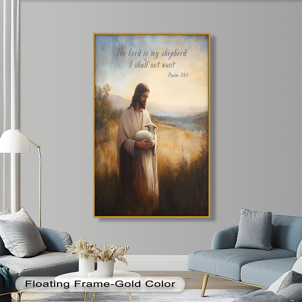 Sacred Guidance – Jesus Holding Lamb Bible Verse Painting
