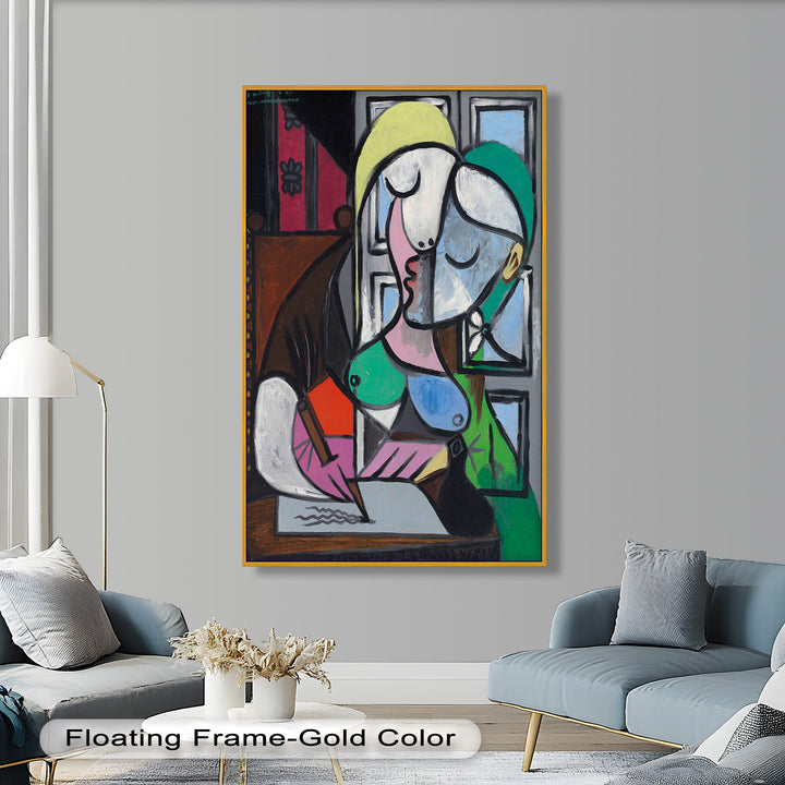 Dreaming Scribe – Woman Writing by the Window Picasso Oil Painting