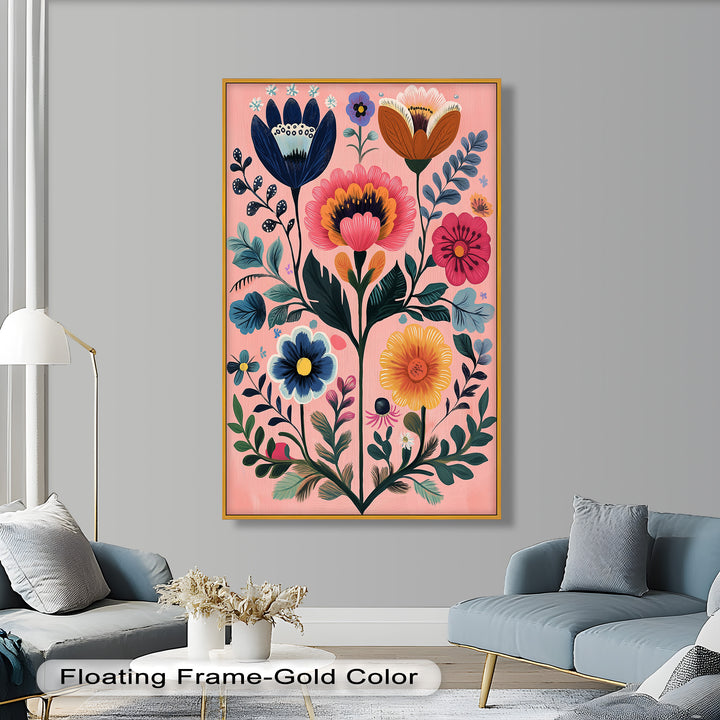 Blossom Carnival – Whimsical Boho Flower Oil Painting