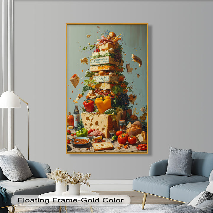 Cheese Tower Symphony – Explosives Gourmet-Fantasy-Food-Gemälde
