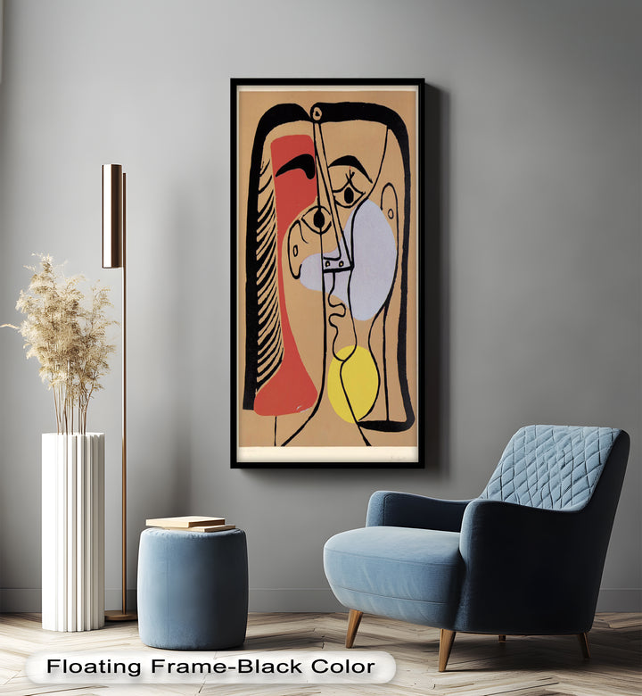 Geometric Gaze – Abstract Dual-Faced Portrait Picasso Oil Painting
