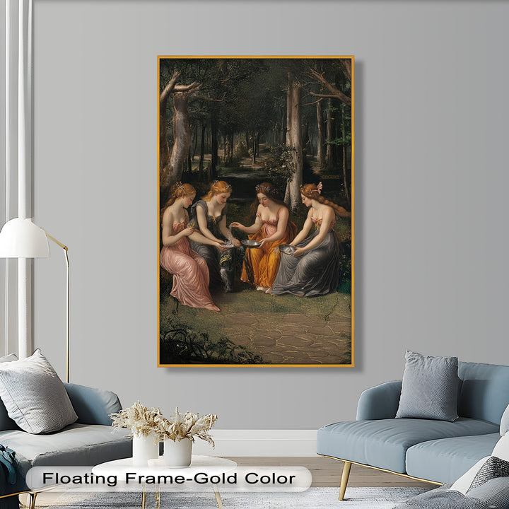 Forest Nymphs at the Spring – Mythical Gathering Oil Painting