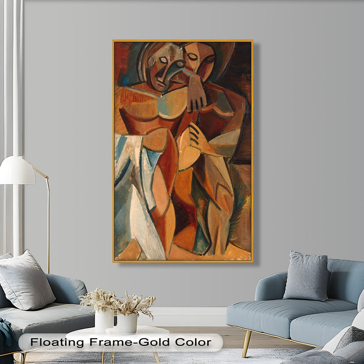 Embrace in Earth Tones – Picasso Oil Painting
