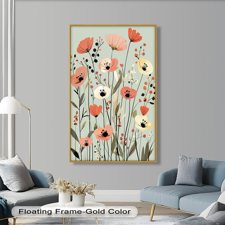 Wild Meadow Whispers – Boho Blumen Ölgemälde