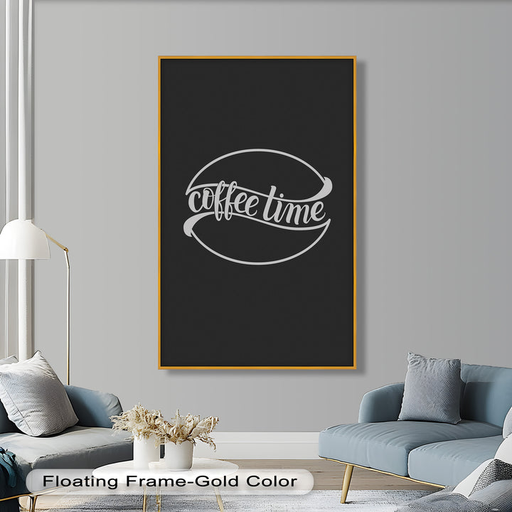 Modern Coffee Time Typography – Minimalist Oil Painting